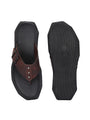 Men brown adjustable strap v-shape slipper (D1)