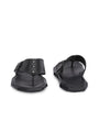 Men black adjustable strap v-shape slipper (D1)