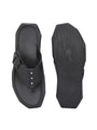 Men black adjustable strap v-shape slipper (D1)