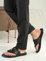 Men black v-shape slipper + sandal (R01)