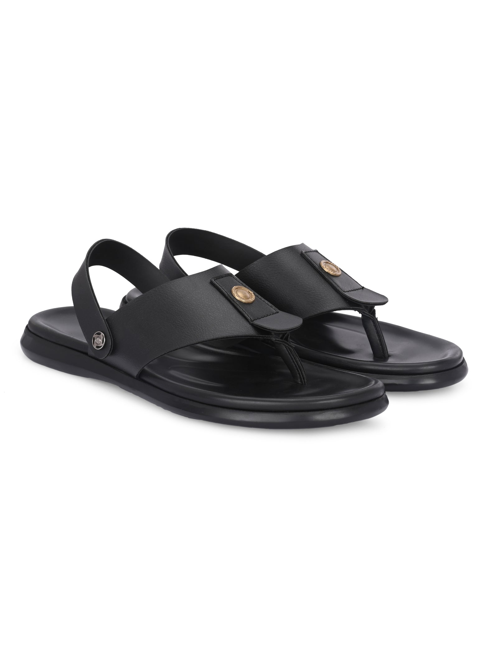 Men black v-shape slipper + sandal (R01)