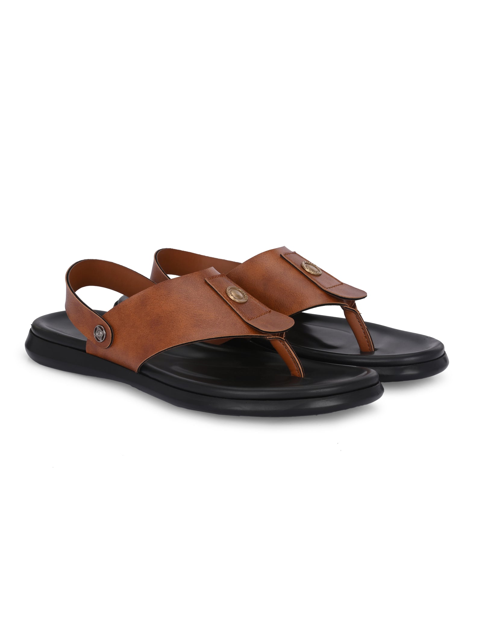 Men tan v-shape slipper + sandal (R01)