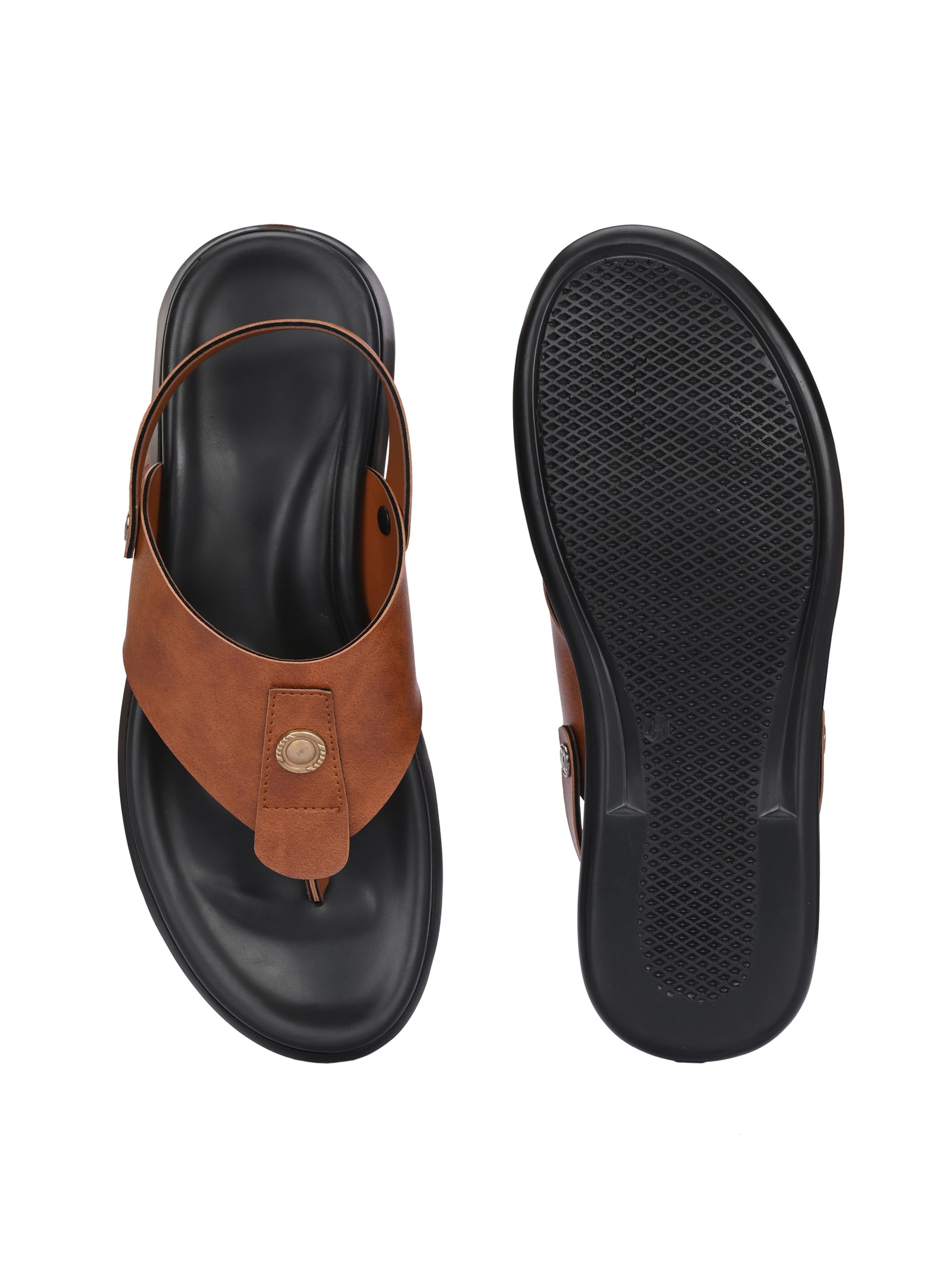 Men tan v-shape slipper + sandal (R01)