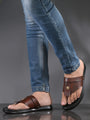 Men brown v-shape slipper + sandal (R01)