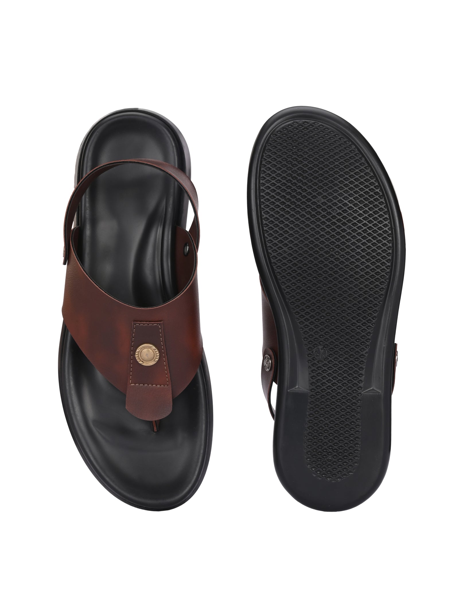 Men brown v-shape slipper + sandal (R01)