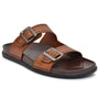 Mens Brown Adjustable Strap slipper (Z2)