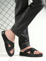 Men Black Cross Slide Slipper-AR1